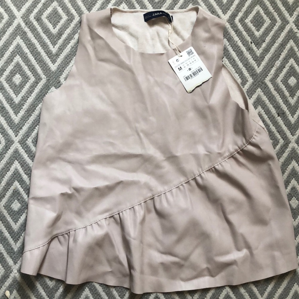 NWT Zara faux leather/knit tank